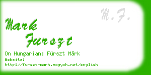mark furszt business card